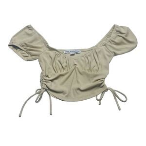 HYFVE Stretch Crop Top Cream Sz M